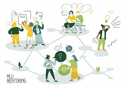 MLU Mentoring - Illustration von Eva Feuchter